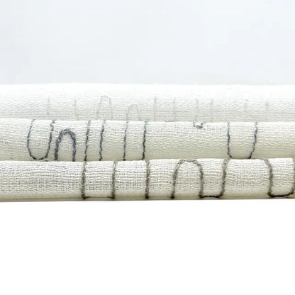 Modern Abstract Line Embroidered Blend Linen Fabric By The Yard, 58"Width, CL1062
