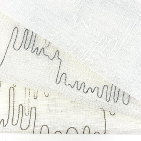 Embroidery Abstract Blend Linen Fabric By The Yard/58" Width/CL1062