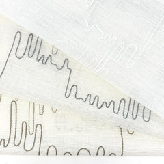 Embroidery Abstract Blend Linen Fabric By The Yard/58" Width/CL1062