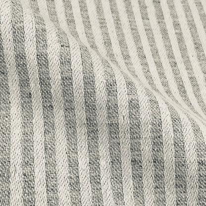 Beige and Tan 100% Striped Linen Flat Roman Shade, CL1115