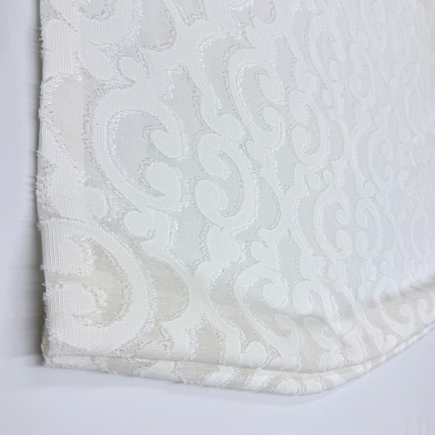 Damask Geometric Blend Linen Sheer Flat Roman Shade, CL1130