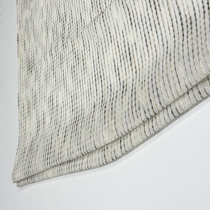 Grey Embroidered Stripe Sheer Linen Fabric Relaxed Roman Shade, CL1032