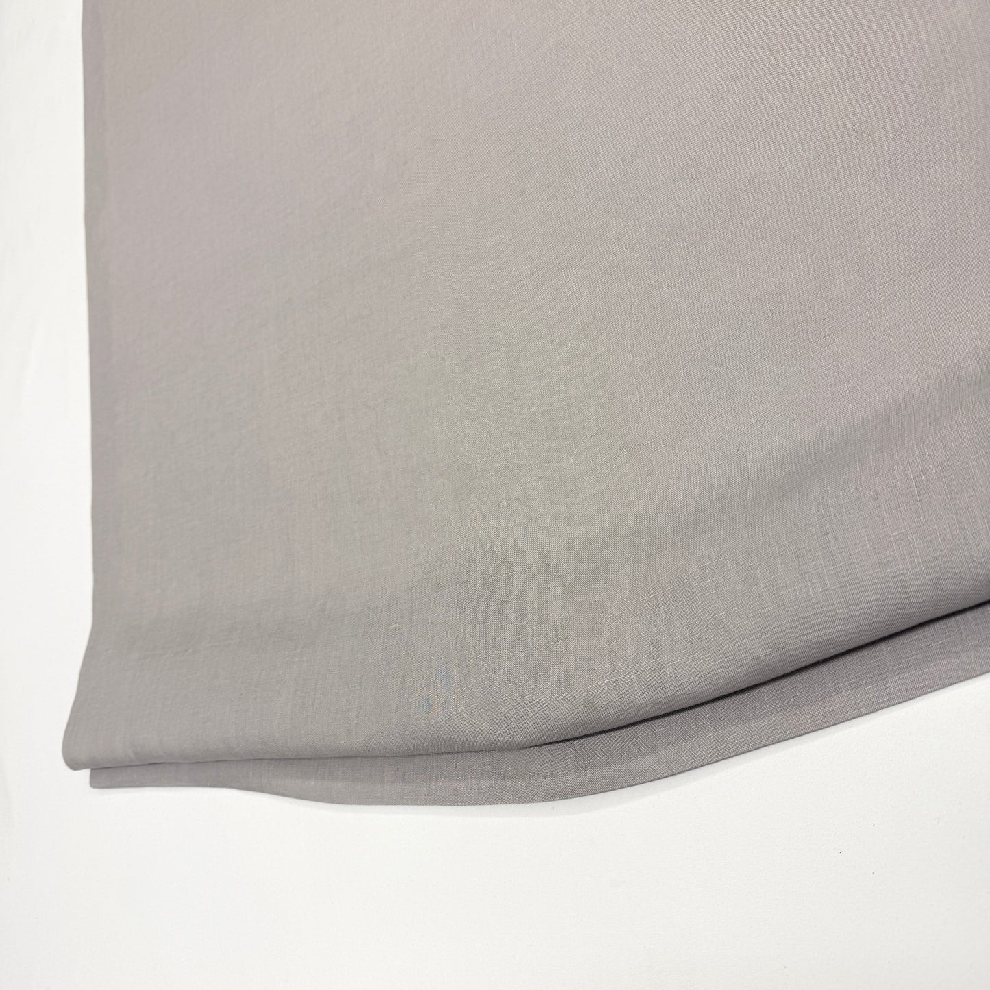 Light Gray Stonewashed 100% Organic Natural French Linen Roman Shade/CL1058 - Classic & Modern Home