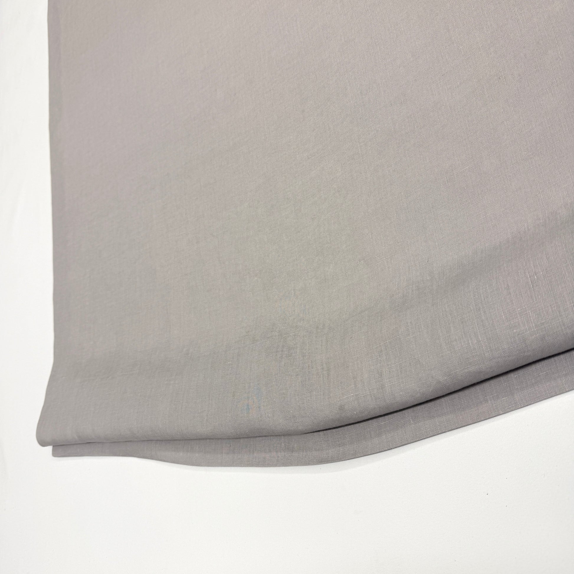 Light Gray Stonewashed 100% Organic Natural French Linen Roman Shade/CL1058 - Classic & Modern Home