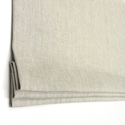 Herringbone Pattern 100% Natural Linen Flat Custom Farmhouse Modern Roman Shade, CL1047