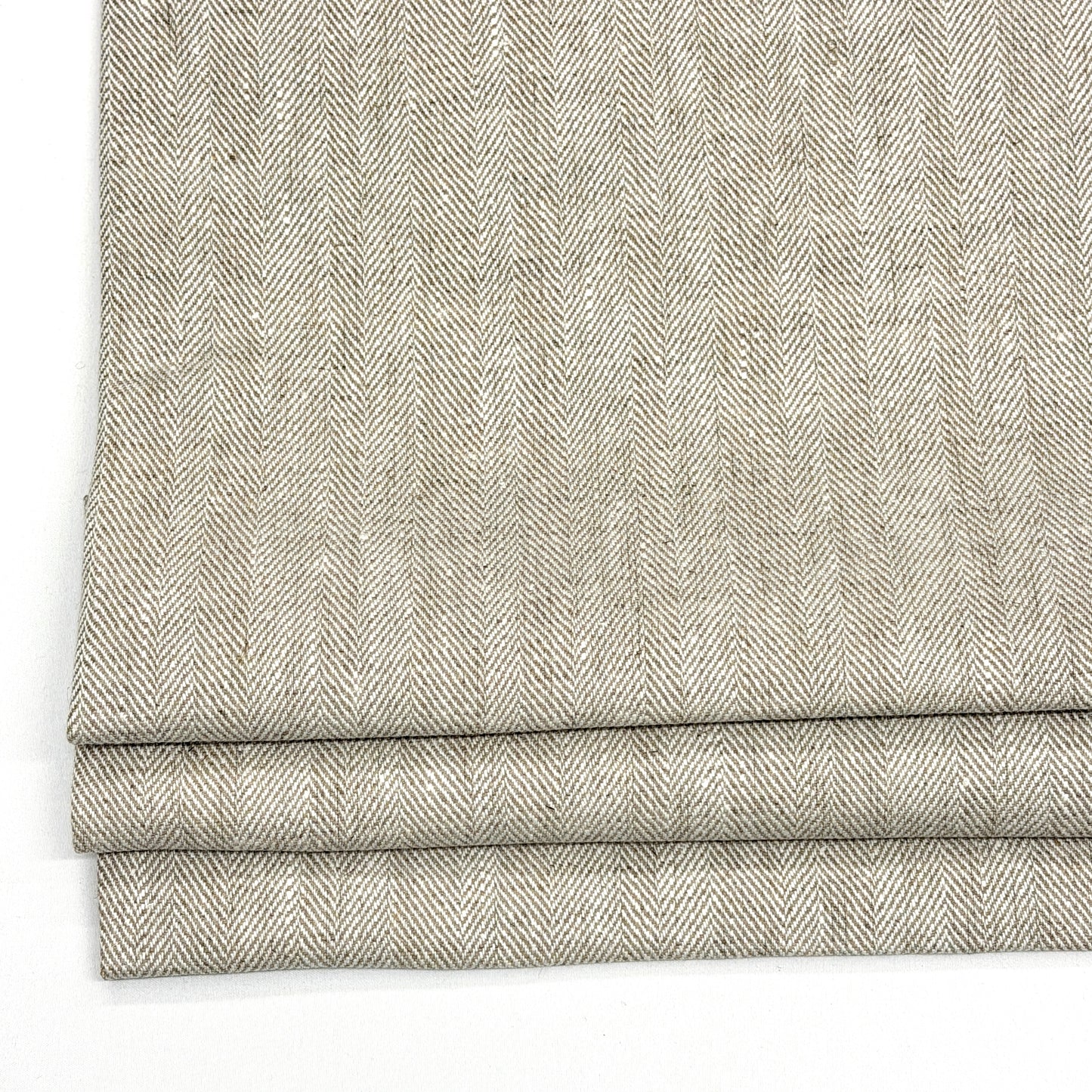 Herringbone Pattern 100% Natural Linen Flat Custom Farmhouse Modern Roman Shade, CL1047
