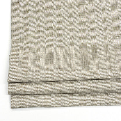 Herringbone Pattern 100% Natural Linen Flat Custom Farmhouse Modern Roman Shade, CL1047