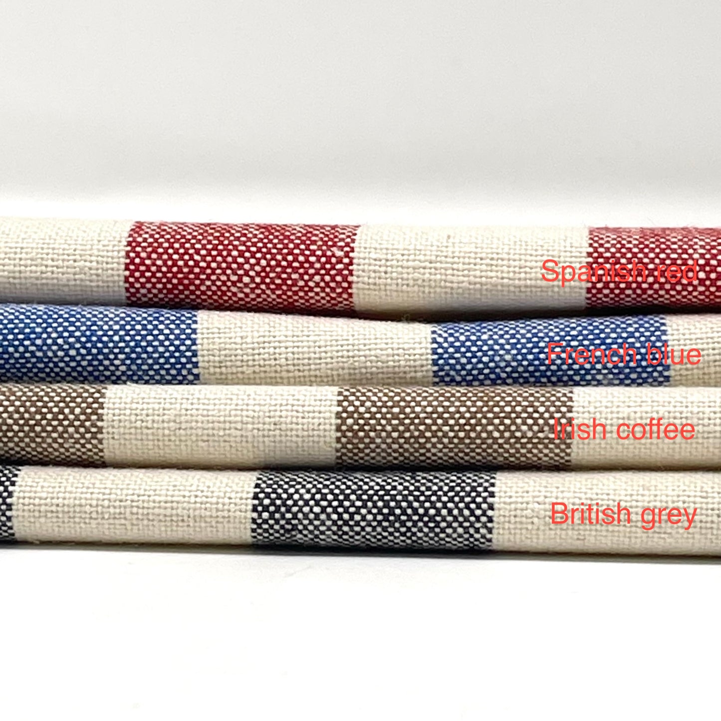 Cotton British Stripes Flat Roman Shade, CL1025