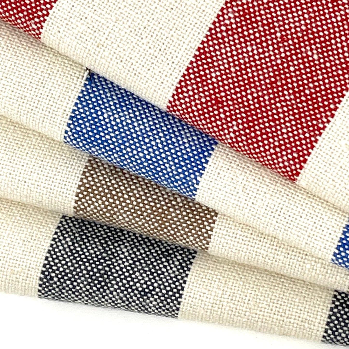 Cotton British Stripes Flat Roman Shade, CL1025