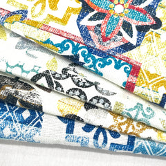 Mosaic Geometric Print Linen Blend Fabric by the Yard/54" Width/CL1036 - Classic & Modern Home