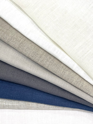 Solid Plain Double Width 100% Natural Linen Fabric By The Yard, Curtain, Drapery, Table Top, 118" Width/CL1056