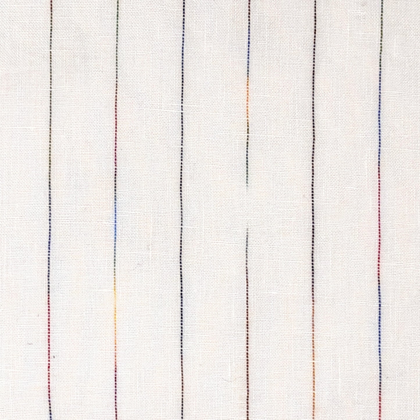 Thin Striped Multicolor 100% Natural Linen Fabric by the Yard, 53" Width, CL1043
