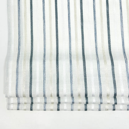 Sheer Linen Embroidery Stripe Farmhouse Flat Casual Roman Shade, CL1033