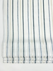 Blue beige stripe sheer linen fabric flat roman classic shade