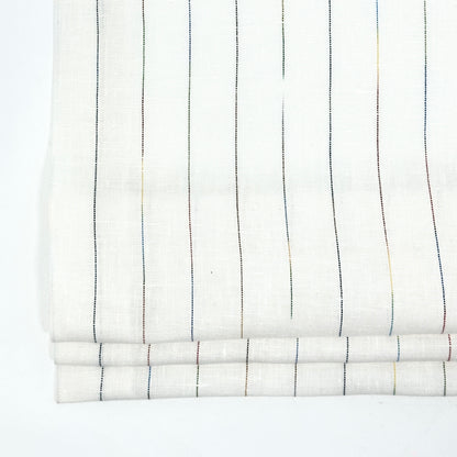 Thin Striped Multicolor 100% Natural Linen Fabric by the Yard/53" Width/CL1043 - Classic & Modern Home