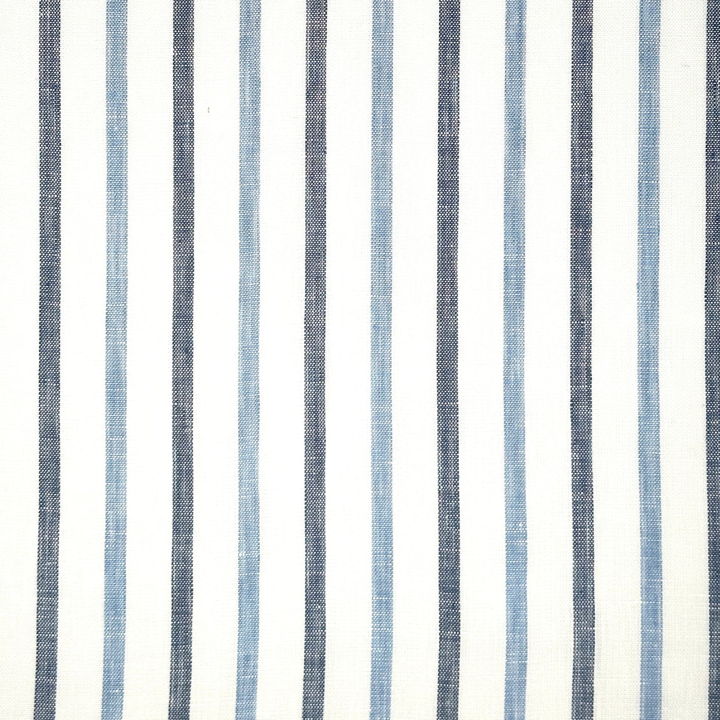 Blue Grey Striped 100% Natural Linen Flat Relaxed Casual Roman Shade/CL1046 - Classic & Modern Home