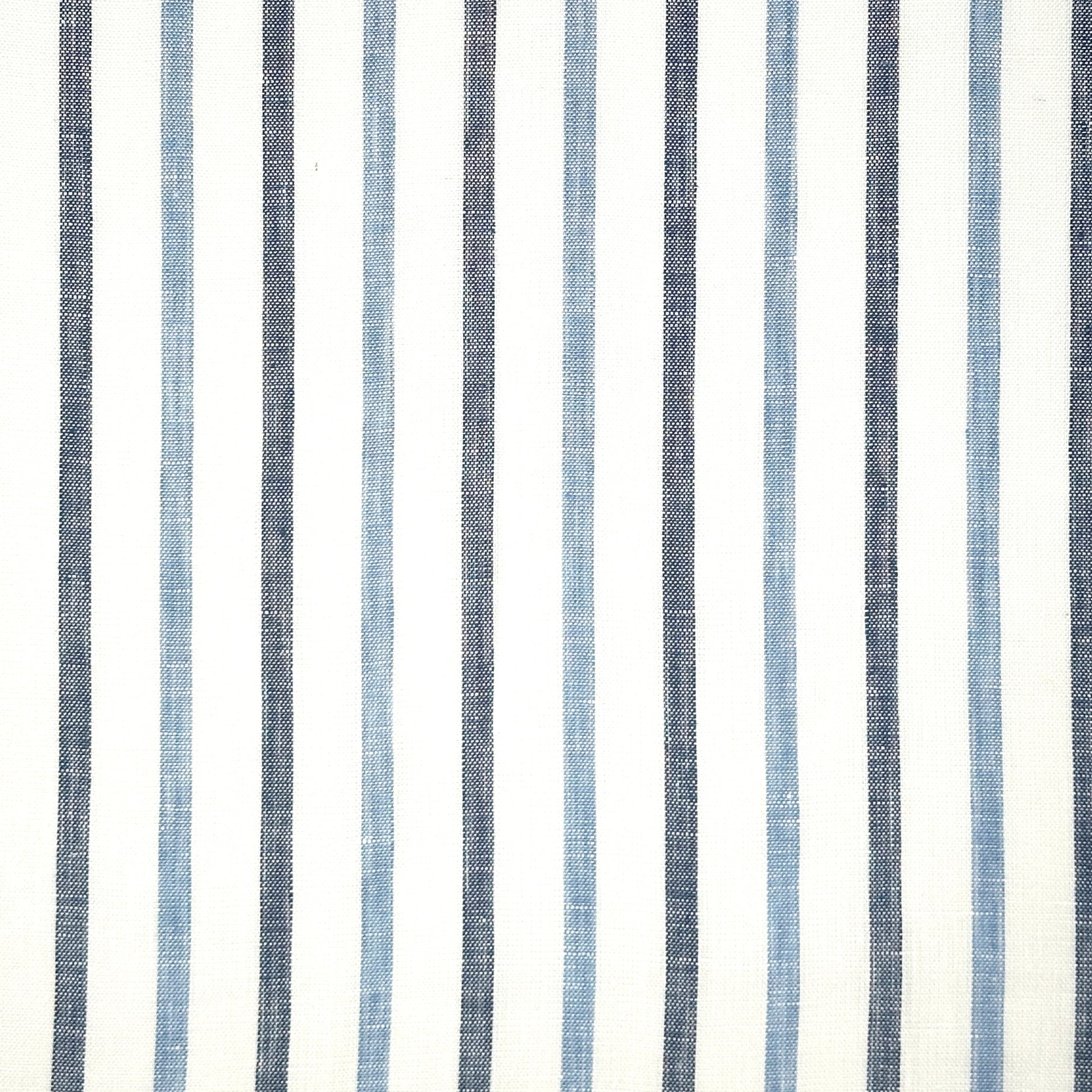 Blue Grey Striped 100% Natural Linen Flat Relaxed Casual Roman Shade/CL1046 - Classic & Modern Home