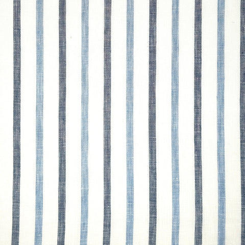 Blue Grey Striped 100% Natural Linen Fabric By The Yard / 53" Width / CL1046