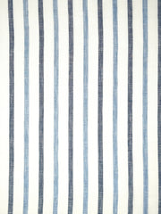 Blue Grey Striped 100% Natural Linen Fabric By The Yard / 53" Width / CL1046