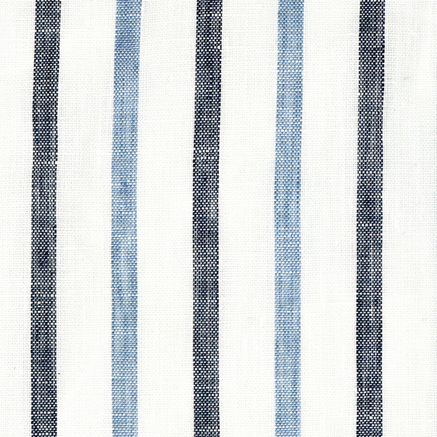 Blue Grey Striped 100% Natural Linen Flat Relaxed Casual Roman Shade/CL1046 - Classic & Modern Home