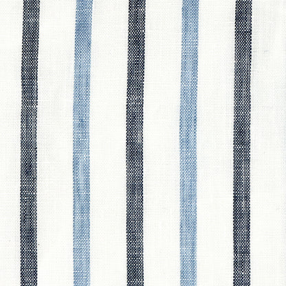 Blue Grey Striped 100% Natural Linen Flat Relaxed Casual Roman Shade/CL1046 - Classic & Modern Home