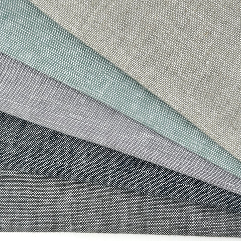Checkered Square Multi Color 100% Linen Fabric by the Yard / 54" Width / CL1125