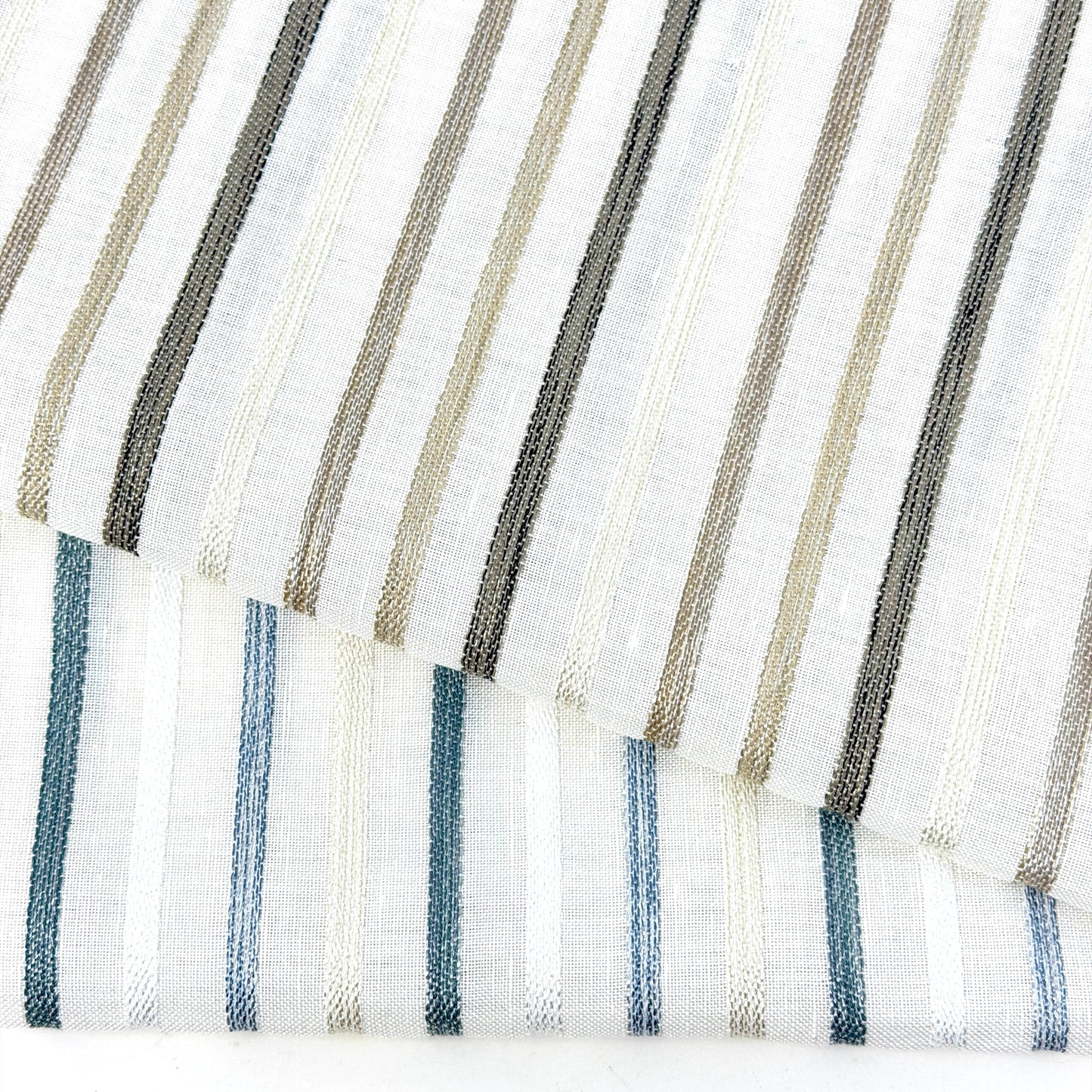 Sheer Linen Embroidery Stripe Farmhouse Flat Casual Roman Shade, CL1033