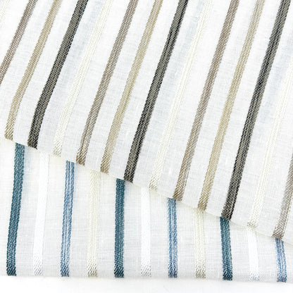 Sheer Linen Embroidery Stripe Farmhouse Flat Casual Roman Shade, CL1033
