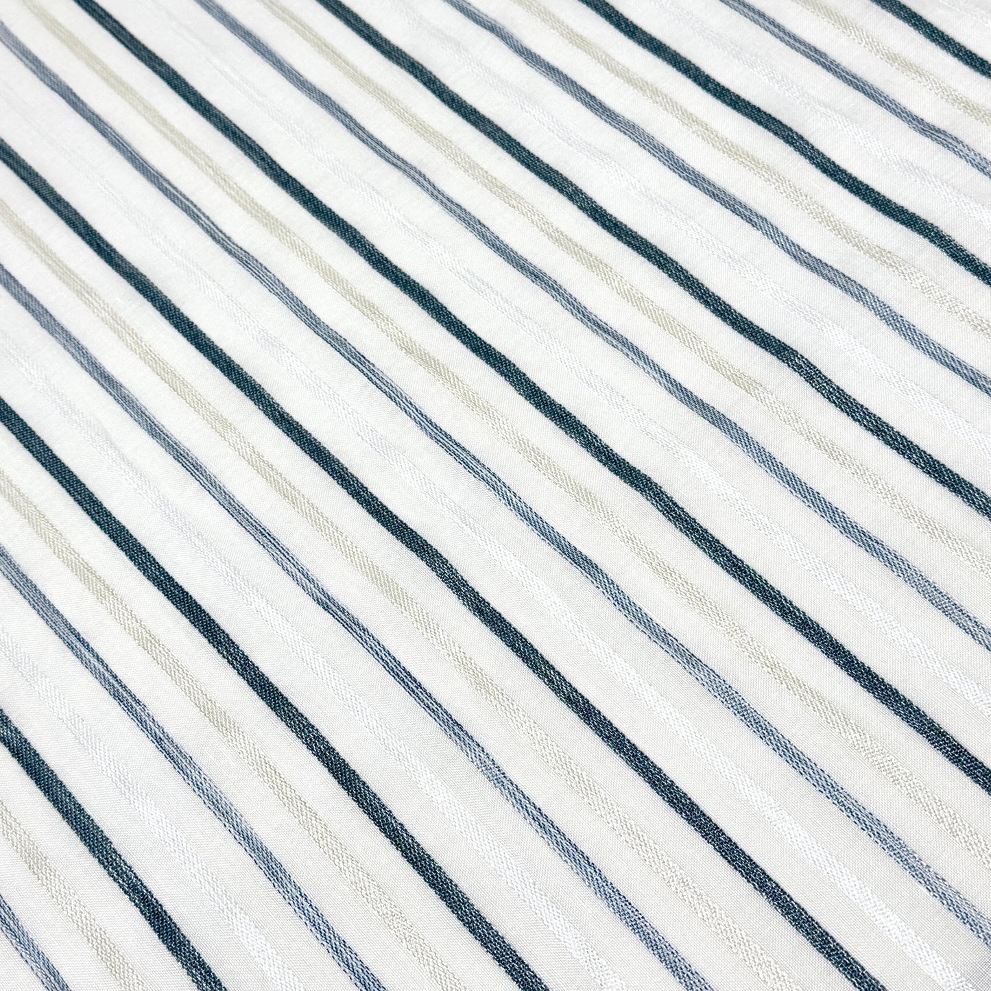 Sheer Linen Embroidery Stripe Farmhouse Flat Casual Roman Shade, CL1033