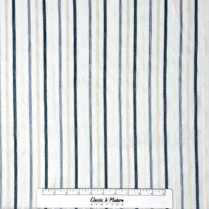 Sheer Linen Embroidery Stripe Farmhouse Flat Casual Roman Shade, CL1033