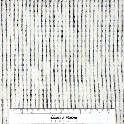 Grey Embroidered Stripe Sheer Linen Fabric Relaxed Roman Shade, CL1032