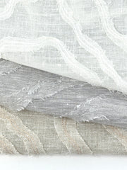 Ruffled Embroidery Blend Linen Fabric / 54" Wide / CL1156