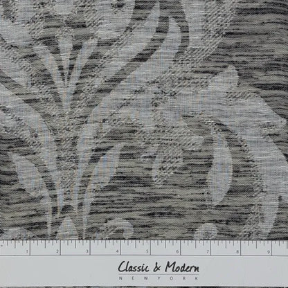 Elegant Botanical Scroll Sheer Blend Linen Fabric By The Yard, 60"Width, CL1168