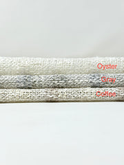 Striped Textured Embroidery Blend Linen Fabric by the Yard / 118" Width / CL1143