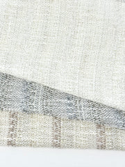 Striped Textured Embroidery Blend Linen Fabric by the Yard / 118" Width / CL1143