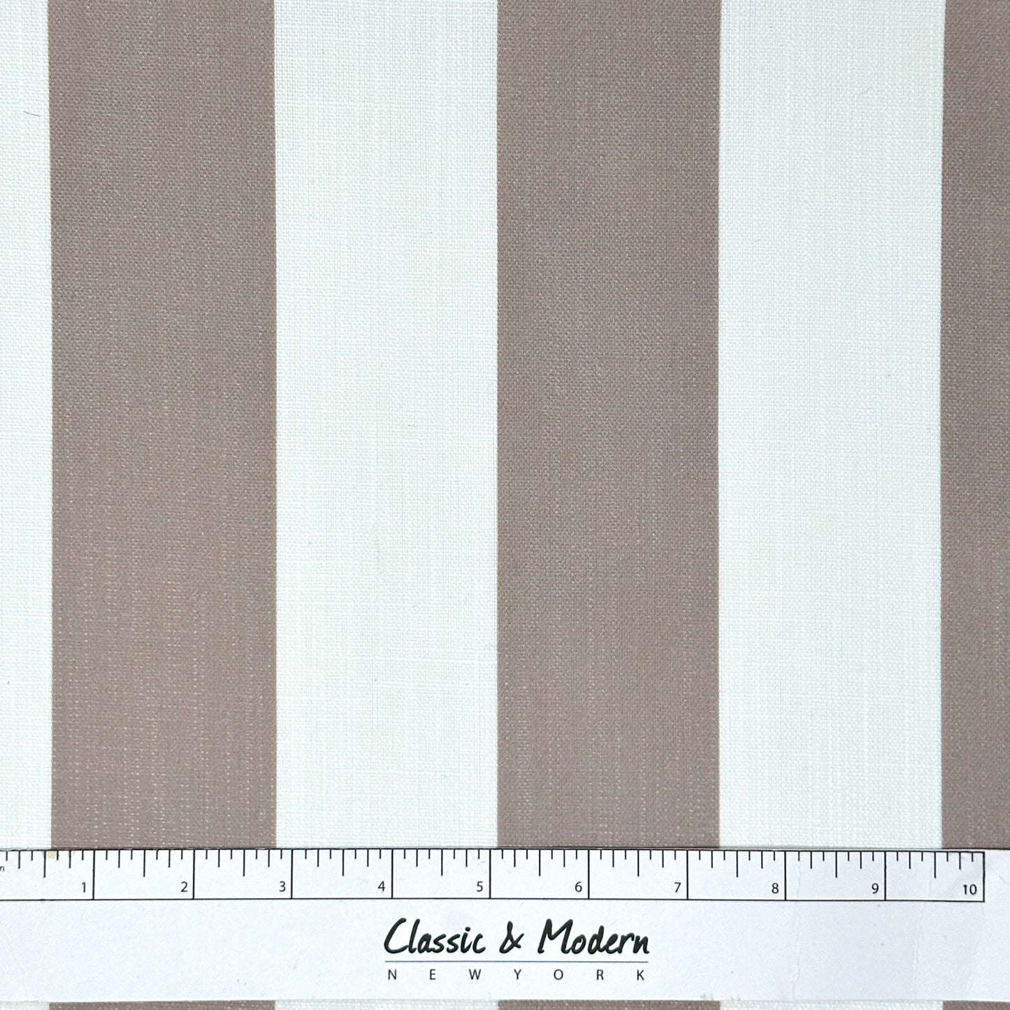2" Stripe Faux Linen Flat Roman Shade, CL1092