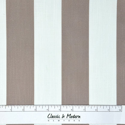 2" Stripe Faux Linen Flat Roman Shade, CL1092