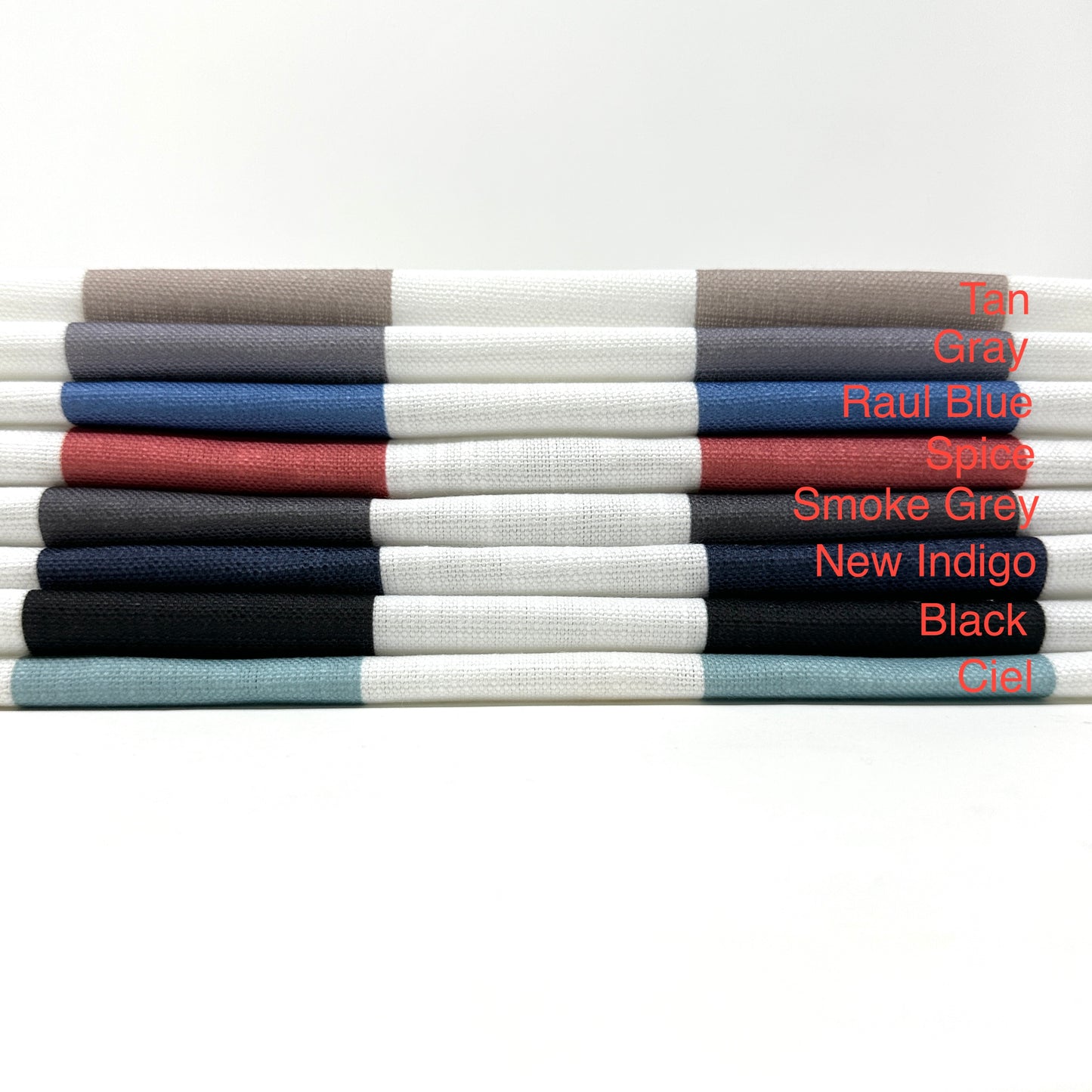 2" Stripe Faux Linen Flat Roman Shade, CL1092