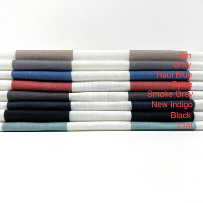 2" Stripe Faux Linen Flat Roman Shade, CL1092