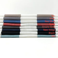 2" Stripe Faux Linen Flat Roman Shade / CL1092