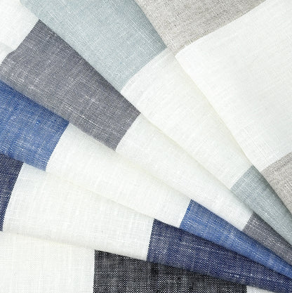 100% Linen Natural Color 3" Stripe Linen Roman Shade, CL1055