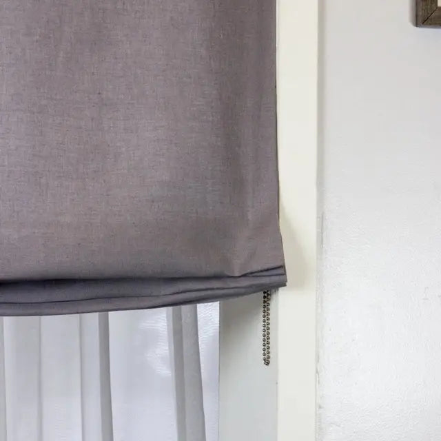 Light Grey Linen Custom Relaxed Roman Shade | CL1010