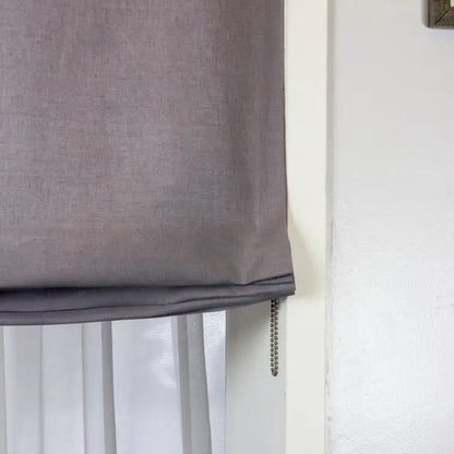 Light Grey Linen Custom Relaxed Roman Shade | CL1010