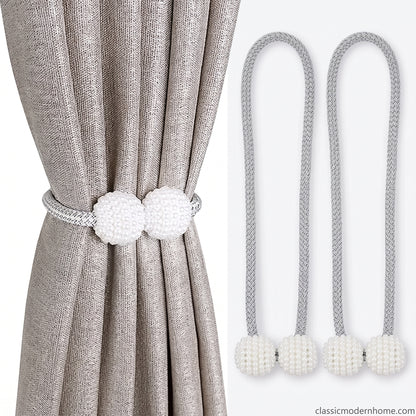 Pearl Magnetic Curtain Tie Back | No Drill Curtain Holder | Decorative Buckle