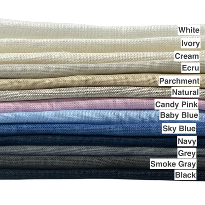 100% White Natural Linen Flat Roman Shade with Black Trim/CL1010 - Classic & Modern Home