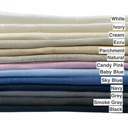 Grey 100% Natural Linen Flat Roman Shades with Banded White Decorative Trims/CL1010 - Classic & Modern Home