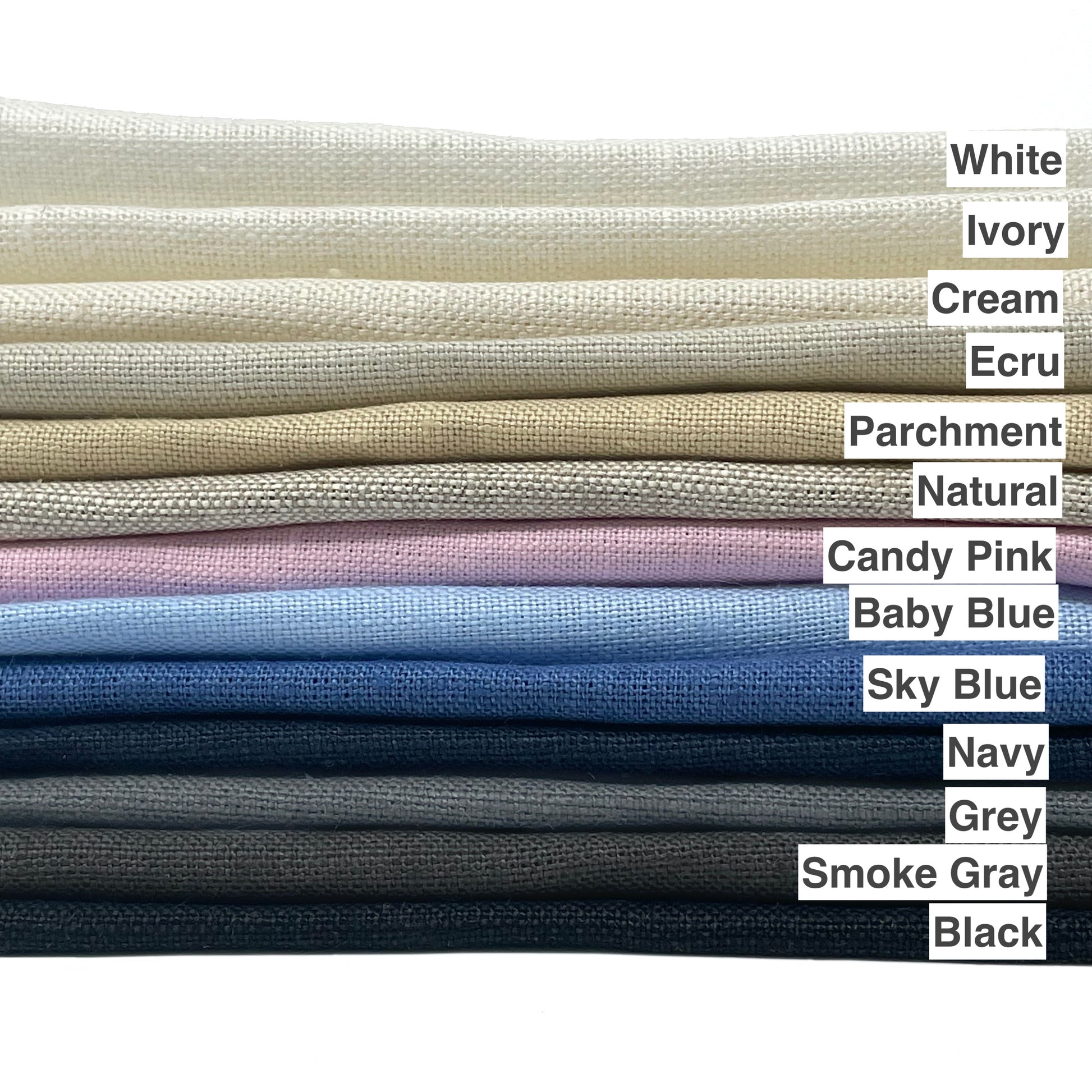 Black Bordered White 100% Natural Linen Relaxed Roman Shade/CL1010 - Classic & Modern Home