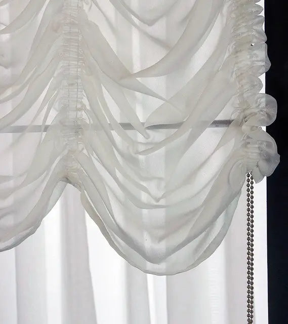 White Voile Austrian Sheer Shades