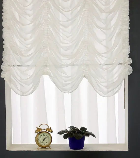 White Voile Austrian Sheer Shades