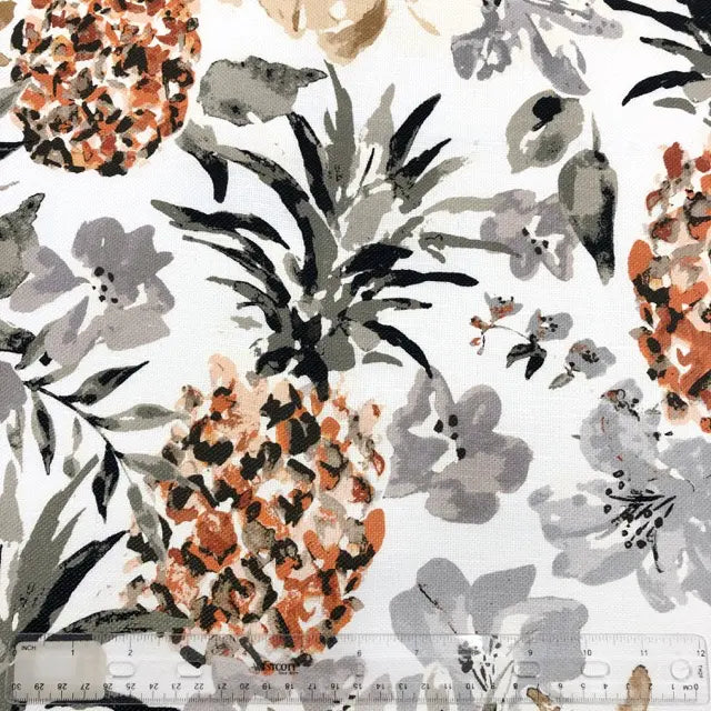Tropical Pineapple Linen Fabric By The Yard, 54"Width, CL1158